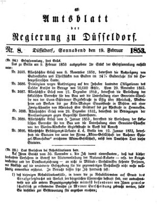 Amtsblatt für den Regierungsbezirk Düsseldorf Samstag 19. Februar 1853
