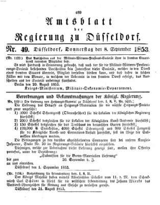 Amtsblatt für den Regierungsbezirk Düsseldorf Donnerstag 8. September 1853