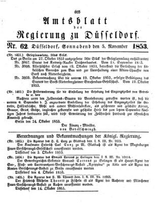 Amtsblatt für den Regierungsbezirk Düsseldorf Samstag 5. November 1853