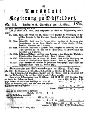 Amtsblatt für den Regierungsbezirk Düsseldorf Samstag 11. März 1854