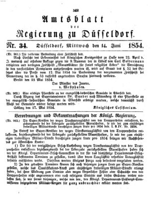 Amtsblatt für den Regierungsbezirk Düsseldorf Mittwoch 14. Juni 1854
