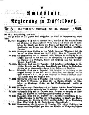 Amtsblatt für den Regierungsbezirk Düsseldorf Mittwoch 31. Januar 1855