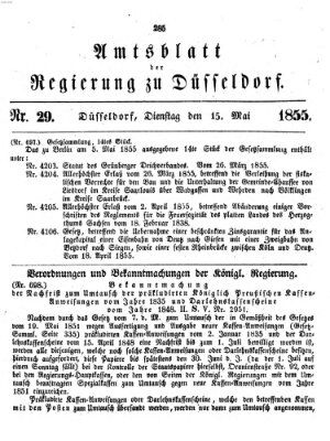 Amtsblatt für den Regierungsbezirk Düsseldorf Dienstag 15. Mai 1855