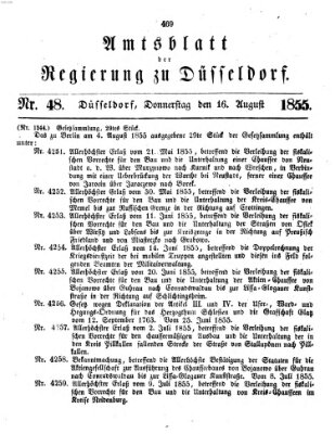Amtsblatt für den Regierungsbezirk Düsseldorf Donnerstag 16. August 1855
