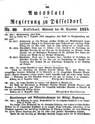 Amtsblatt für den Regierungsbezirk Düsseldorf Mittwoch 19. Dezember 1855
