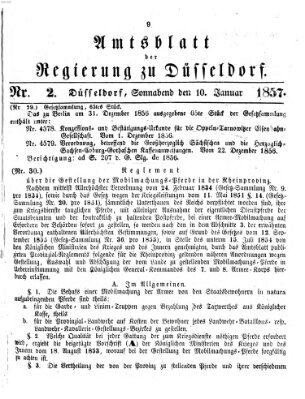 Amtsblatt für den Regierungsbezirk Düsseldorf Samstag 10. Januar 1857