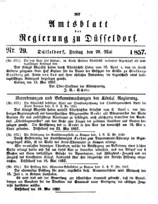Amtsblatt für den Regierungsbezirk Düsseldorf Freitag 29. Mai 1857