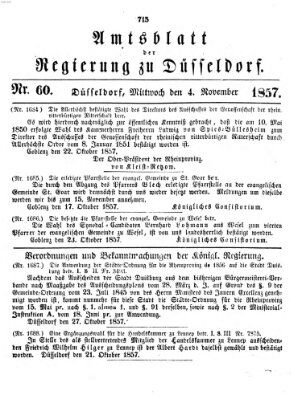 Amtsblatt für den Regierungsbezirk Düsseldorf Mittwoch 4. November 1857