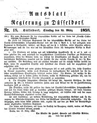 Amtsblatt für den Regierungsbezirk Düsseldorf Dienstag 30. März 1858