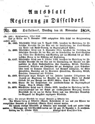 Amtsblatt für den Regierungsbezirk Düsseldorf Dienstag 16. November 1858