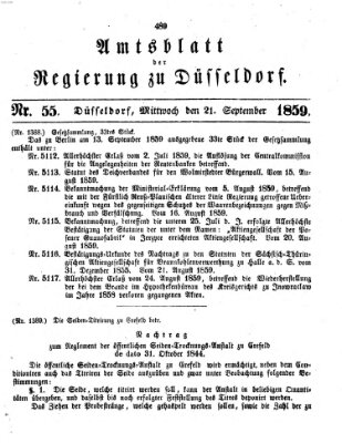 Amtsblatt für den Regierungsbezirk Düsseldorf Mittwoch 21. September 1859