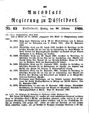 Amtsblatt für den Regierungsbezirk Düsseldorf Freitag 26. Oktober 1860