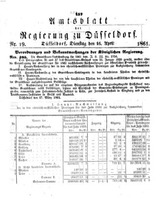 Amtsblatt für den Regierungsbezirk Düsseldorf Dienstag 16. April 1861