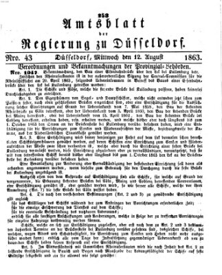Amtsblatt für den Regierungsbezirk Düsseldorf Mittwoch 12. August 1863