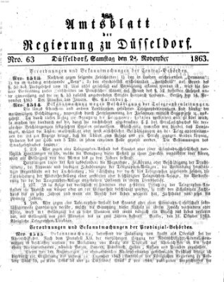 Amtsblatt für den Regierungsbezirk Düsseldorf Samstag 28. November 1863