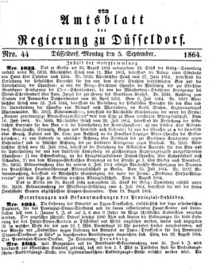 Amtsblatt für den Regierungsbezirk Düsseldorf Montag 5. September 1864