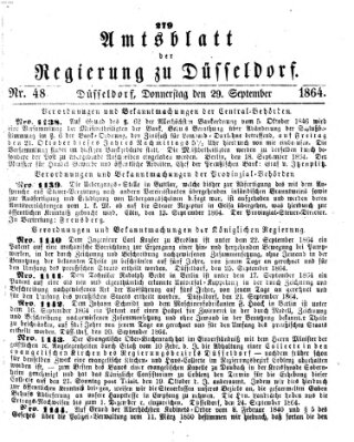 Amtsblatt für den Regierungsbezirk Düsseldorf Donnerstag 29. September 1864