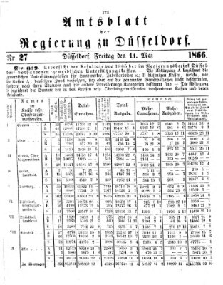 Amtsblatt für den Regierungsbezirk Düsseldorf Freitag 11. Mai 1866