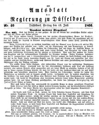 Amtsblatt für den Regierungsbezirk Düsseldorf Freitag 13. Juli 1866