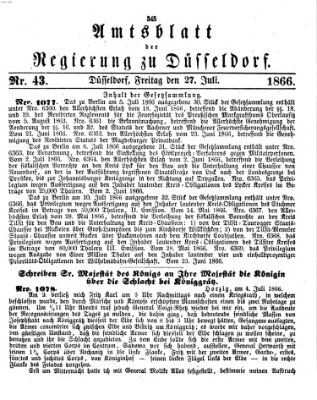 Amtsblatt für den Regierungsbezirk Düsseldorf Freitag 27. Juli 1866