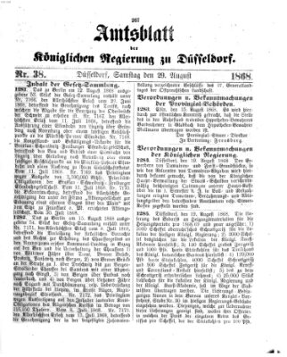 Amtsblatt für den Regierungsbezirk Düsseldorf Samstag 29. August 1868
