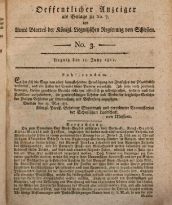 Amts-Blatt der Preußischen Regierung zu Liegnitz Samstag 15. Juni 1811