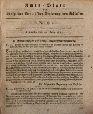 Amts-Blatt der Preußischen Regierung zu Liegnitz Samstag 22. Juni 1811