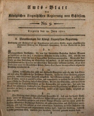 Amts-Blatt der Preußischen Regierung zu Liegnitz Samstag 29. Juni 1811