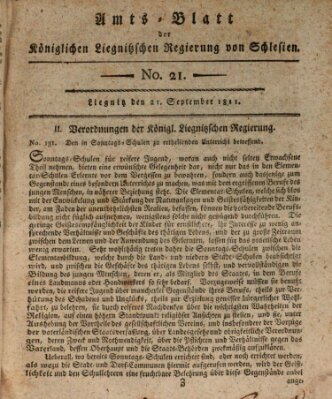 Amts-Blatt der Preußischen Regierung zu Liegnitz Samstag 21. September 1811