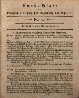 Amts-Blatt der Preußischen Regierung zu Liegnitz Samstag 23. November 1811