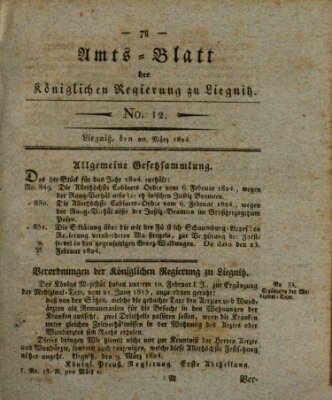 Amts-Blatt der Preußischen Regierung zu Liegnitz Samstag 20. März 1824