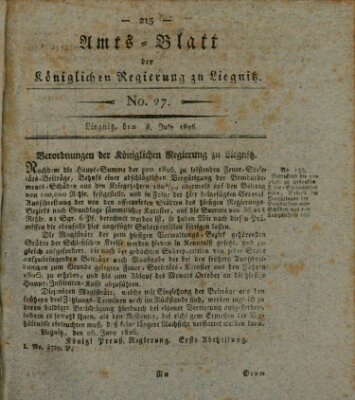 Amts-Blatt der Preußischen Regierung zu Liegnitz Samstag 8. Juli 1826