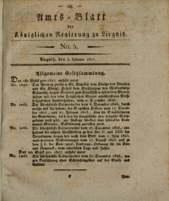 Amts-Blatt der Preußischen Regierung zu Liegnitz Samstag 3. Februar 1827