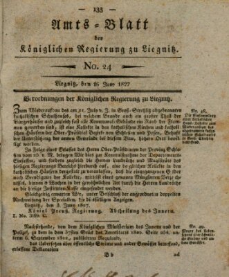 Amts-Blatt der Preußischen Regierung zu Liegnitz Samstag 16. Juni 1827