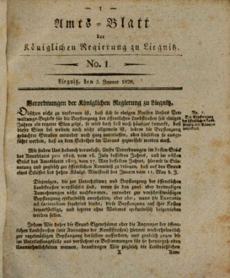 Amts-Blatt der Preußischen Regierung zu Liegnitz Samstag 5. Januar 1828