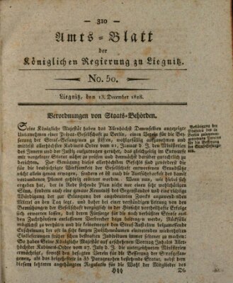 Amts-Blatt der Preußischen Regierung zu Liegnitz Samstag 13. Dezember 1828