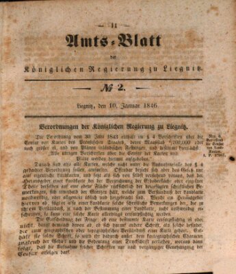 Amts-Blatt der Preußischen Regierung zu Liegnitz Samstag 10. Januar 1846