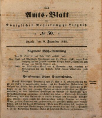 Amts-Blatt der Preußischen Regierung zu Liegnitz Samstag 9. Dezember 1848