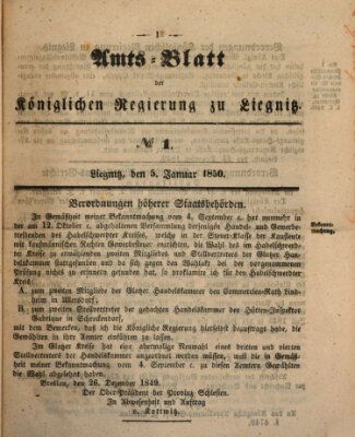 Amts-Blatt der Preußischen Regierung zu Liegnitz Samstag 5. Januar 1850