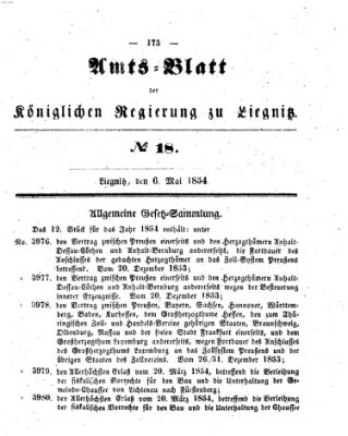 Amts-Blatt der Preußischen Regierung zu Liegnitz Samstag 6. Mai 1854
