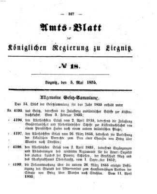 Amts-Blatt der Preußischen Regierung zu Liegnitz Samstag 5. Mai 1855