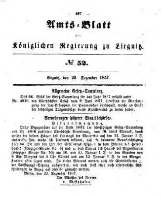 Amts-Blatt der Preußischen Regierung zu Liegnitz Samstag 26. Dezember 1857