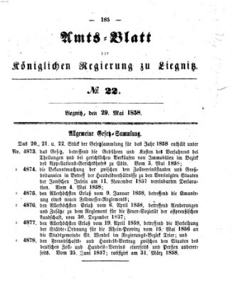 Amts-Blatt der Preußischen Regierung zu Liegnitz Samstag 29. Mai 1858