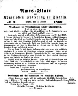 Amts-Blatt der Preußischen Regierung zu Liegnitz Samstag 14. Januar 1860