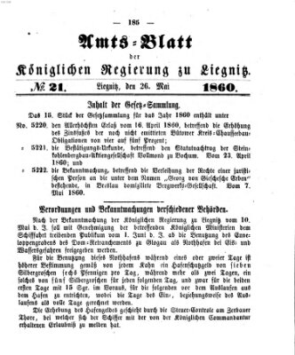 Amts-Blatt der Preußischen Regierung zu Liegnitz Samstag 26. Mai 1860