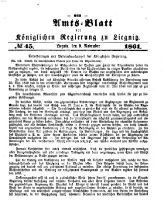 Amts-Blatt der Preußischen Regierung zu Liegnitz Samstag 9. November 1861
