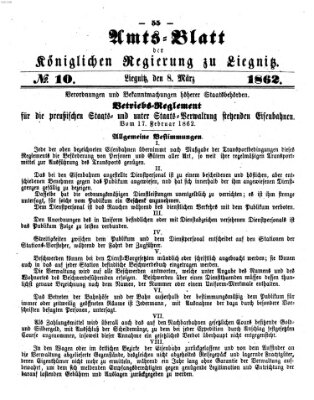 Amts-Blatt der Preußischen Regierung zu Liegnitz Samstag 8. März 1862