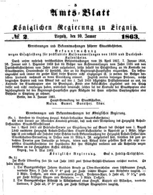 Amts-Blatt der Preußischen Regierung zu Liegnitz Samstag 10. Januar 1863