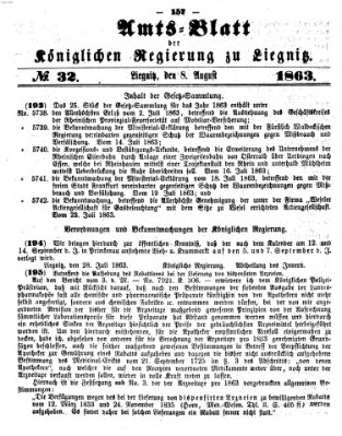 Amts-Blatt der Preußischen Regierung zu Liegnitz Samstag 8. August 1863