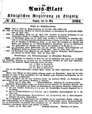 Amts-Blatt der Preußischen Regierung zu Liegnitz Samstag 21. Mai 1864